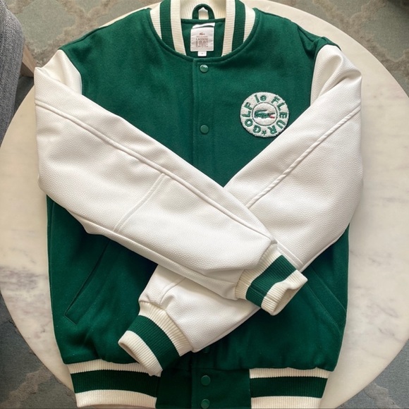 Golf le fleur x lacoste varsity bomber jacket leather wool - Picture 4 of 4